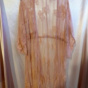 Paper Tee Pink Lace Kimono